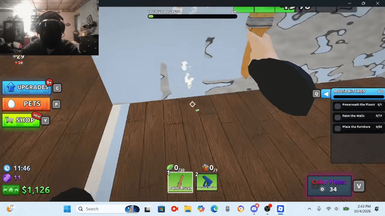 House Kitchen task panel with separate floor, wall and furniture counters